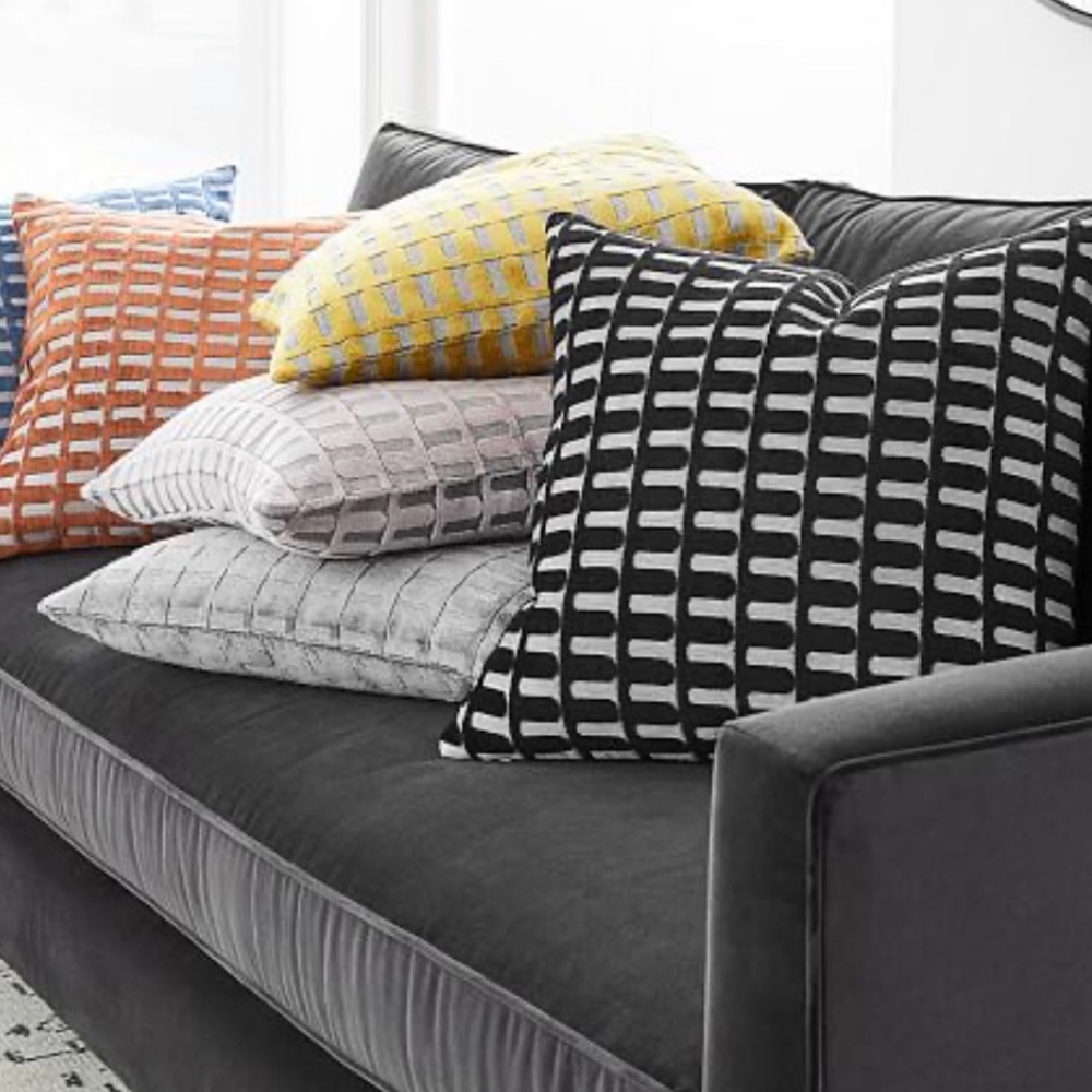 West Elm Cut Velvet Archway Pillows 16” x 16”